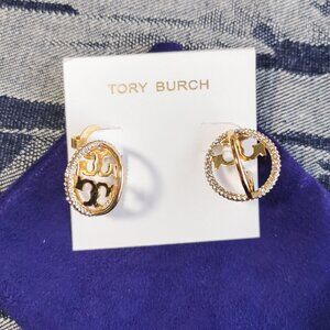 Tory Burch Crystal Gold Pavé Multi Hoop Earrings - Miller
